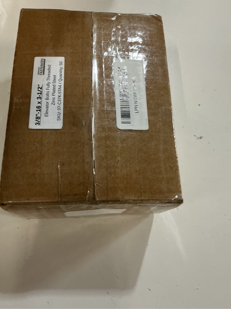 Condition photo showing New/Like New for 3/8-16 x 3 1/2" elevator bolt/steel/zinc/fully threaded (quantity: 50 pcs)