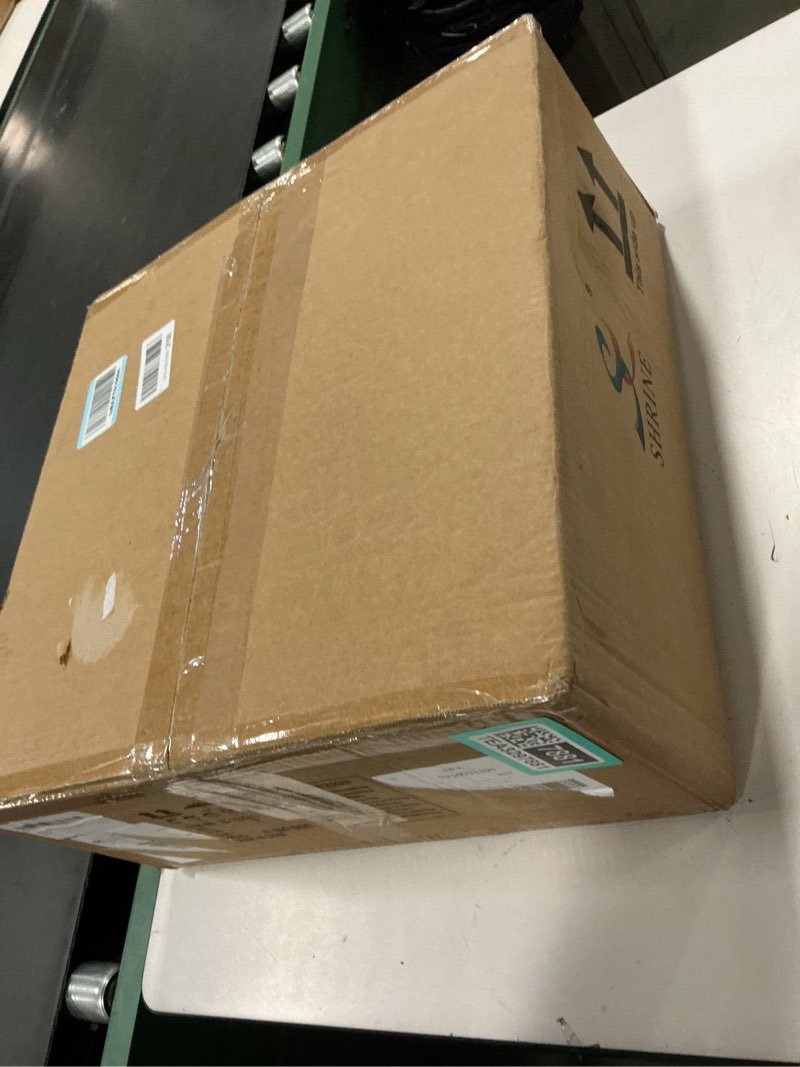 Condition photo showing New/Like New for Shrine Lighting Chandeliers, Modern Design, Perfect Drum Pendant Light for Dining Room, D17.3'' × H9.4'', Adjustable 35'', 4 x E12 Sockets, Two Cloth Gold Lampshades & Gold Frame Finish Gold D17.3''