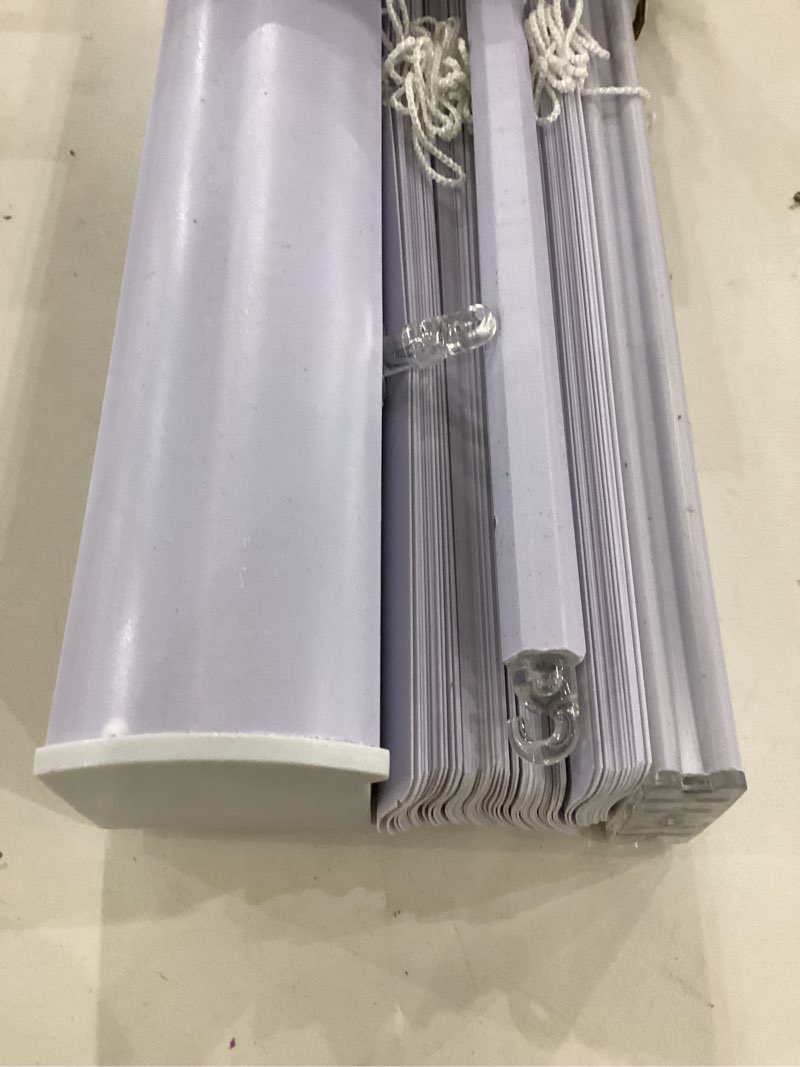 Condition photo showing Good Condition for Cordless Light Filtering Mini Blind - 23 Inch Width, 64 Inch Length, 1" Slat Size - Pearl White - Cordless GII Morningstar Horizontal Windows Blinds for Interior by Achim Home Decor 23"W x 64"H Pearl White