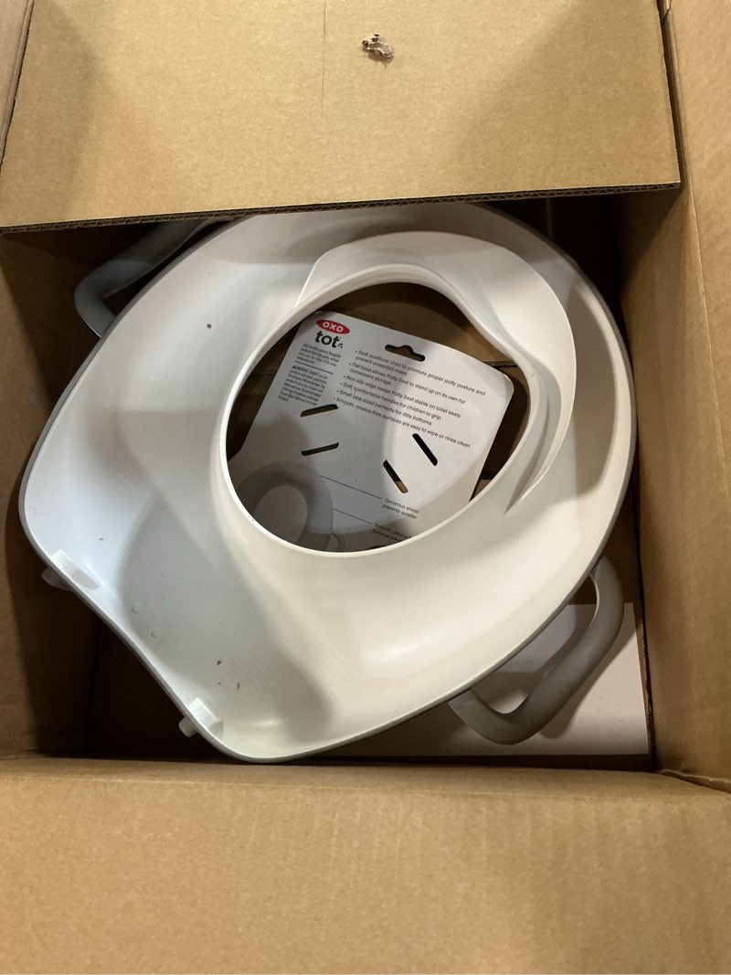 Condition photo showing As Is for oxo tot sit right potty seat - gray