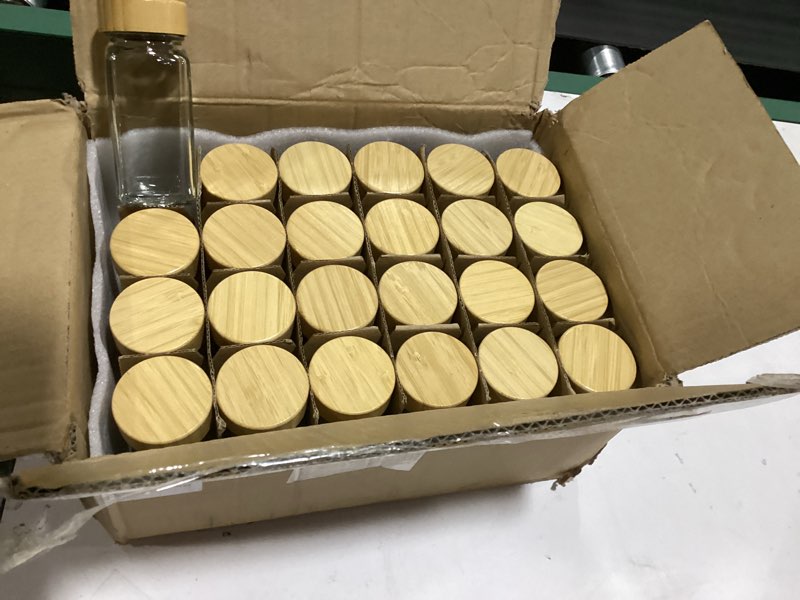 Condition photo showing New/Like New for aisiprin glass spice jars with 398 labels, 24 pcs 4oz spice containers with bamboo lids, square spice bottles with shaker lids,spice organization for cabinet,drawer,rack,seasoning organizer square - thick glass