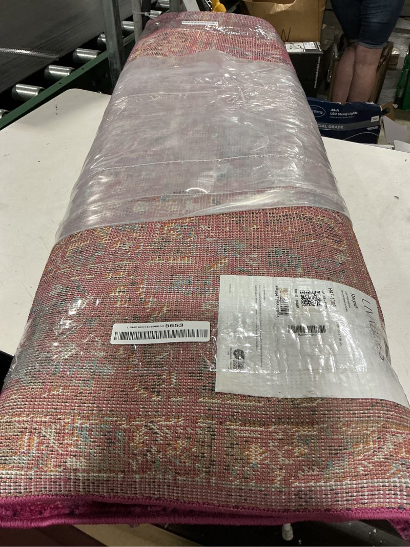 Condition photo showing As Is for harput hap-1008 garnet/dark blue/burnt orange area rug size 8ft 10in x 12ft 6in