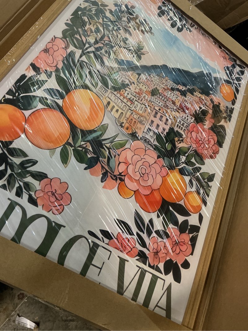 Condition photo showing Good Condition for sywennoi 3 pieces wood framed italy scenes canvas wall art, tuscan wall decor for living spaces, vintage city landscape art poster prints for bedroom dining room ready to hang 20x30x3 inches 30"l x 20"w italian scenes