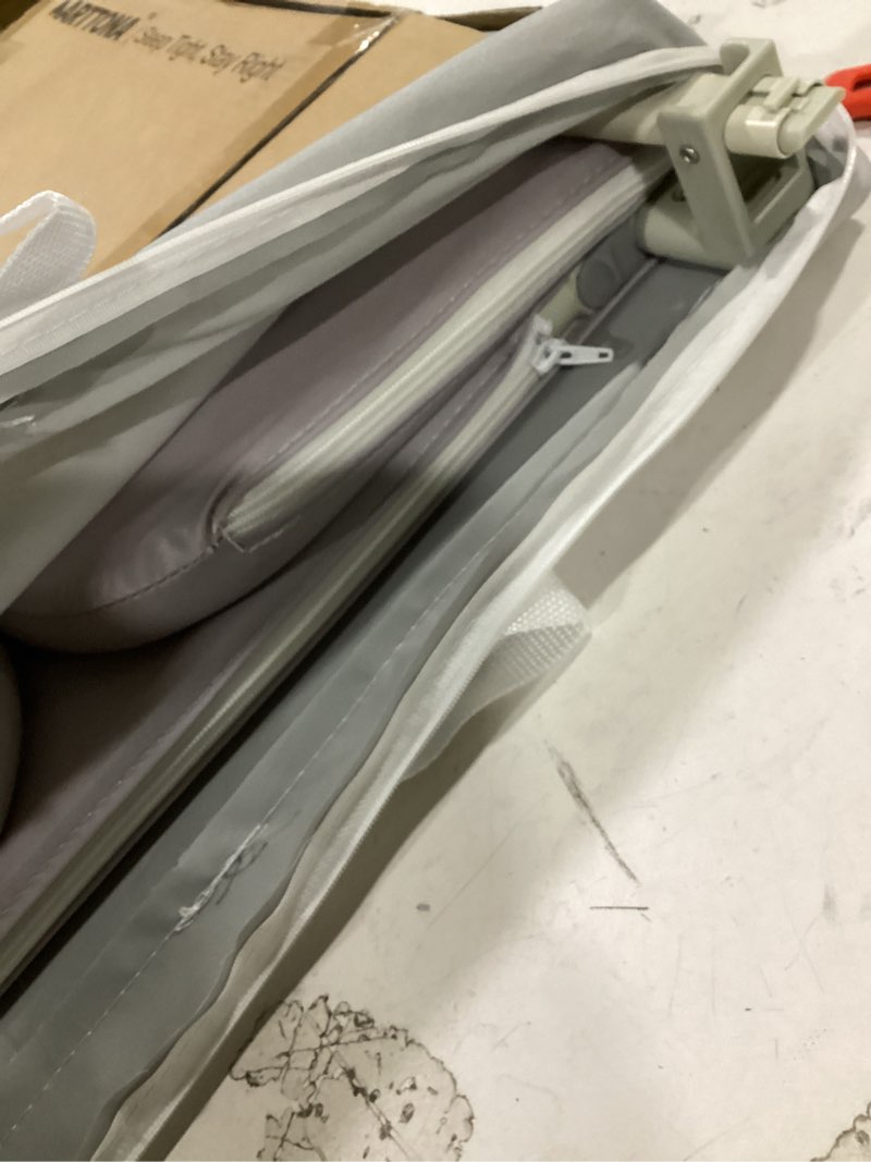 Condition photo showing As Is for toddler bed rail with night light - foldable bed side rails - fits for most beds: bed rails for full size bed, queen size rails, twin rails - portable fence for baby - 48 inch grey