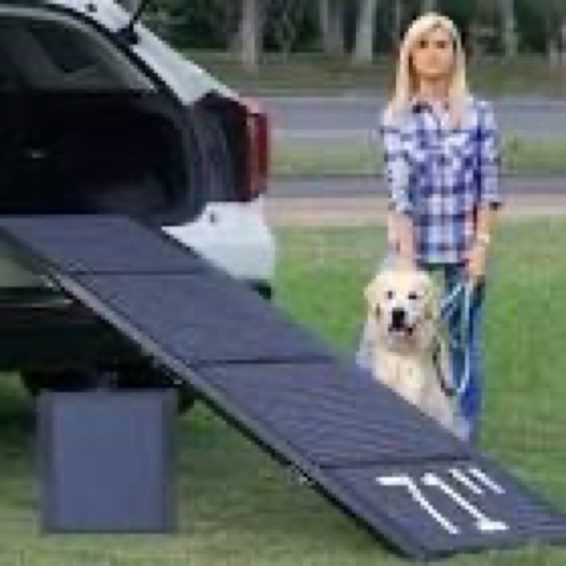 71" Extra Long Dog Ramp for Large Dogs, Heavy Duty Metal Frame Pet Ramp for High SUVs, Trucks and Ca
