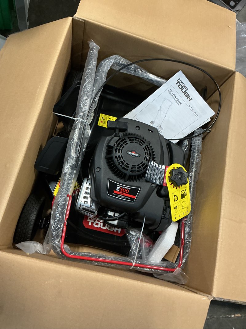 Condition photo showing Good Condition for hyper tough 20" 125cc gas powered walk-behind push lawn mower with briggs & stratton engine, black