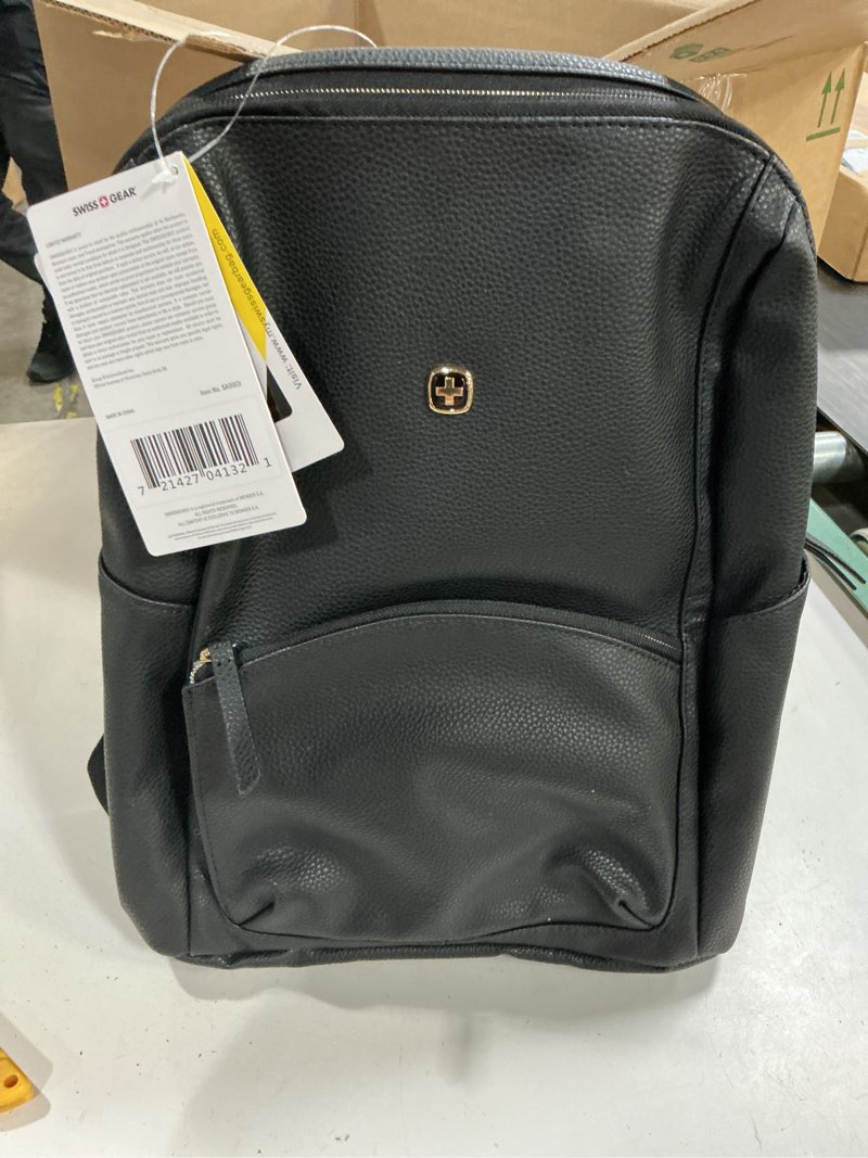 Condition photo showing New/Like New for swissgear serenity luxe women's laptop backpack, laptop bag fits most 13-inch laptops, black, 16 inches 16 inches black