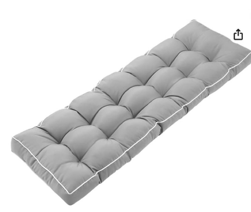 3 seat 57 inches outdoor porch swing cushions,water-resistant tufted patio swing replacement cushions