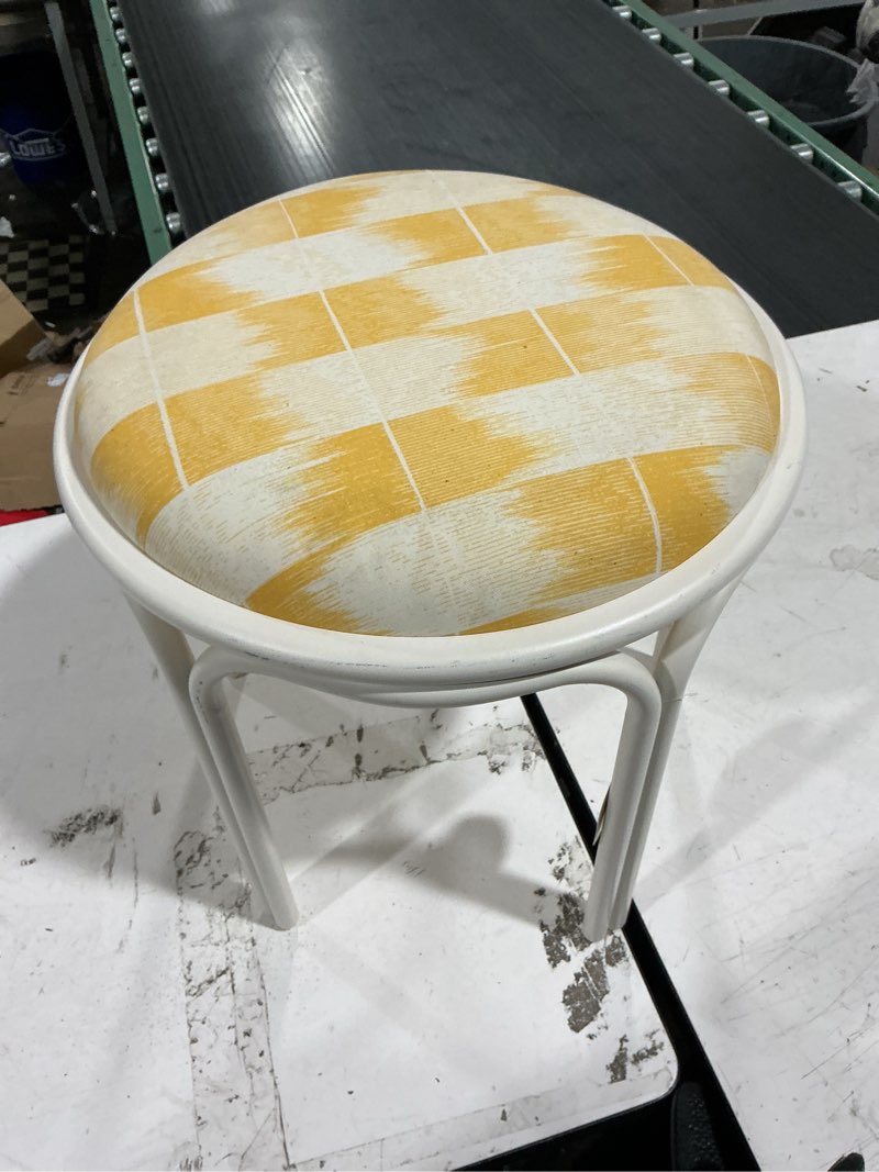 Condition photo showing New/Like New for metal round travel accent patio stool yellow - threshold™