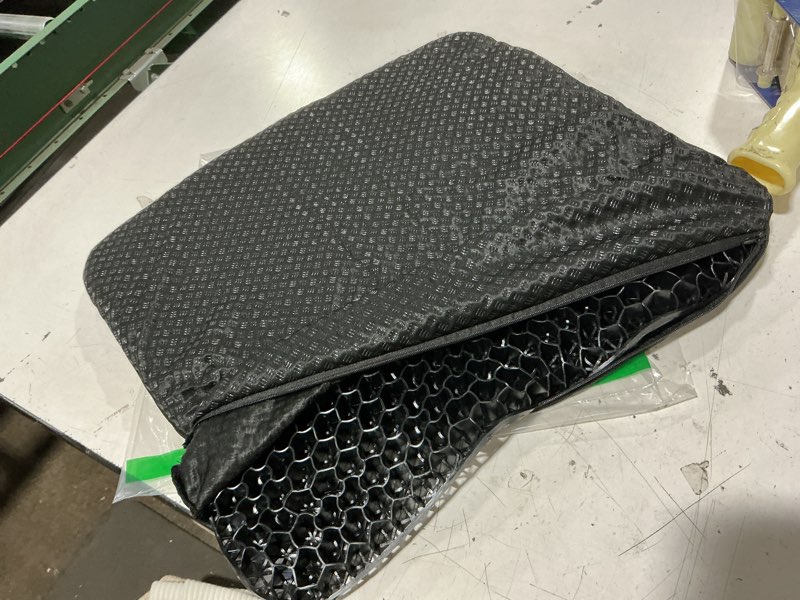 Condition photo showing Good Condition for gel seat cushion, super large gel cushion chair pads with non-slip cover for home office car seat wheelchair, soft breathable honeycomb seat cushion for relieve hip pain, as seen on tv (black) black super large: 19 x 18 x 1.65 inch