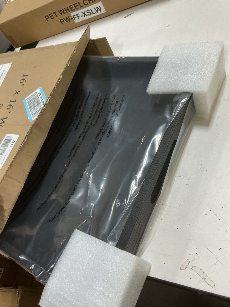 Condition photo showing Good Condition for Square Wood Serving Tray with Handle, Ottoman Decorative for Home, 16x16 inches Black