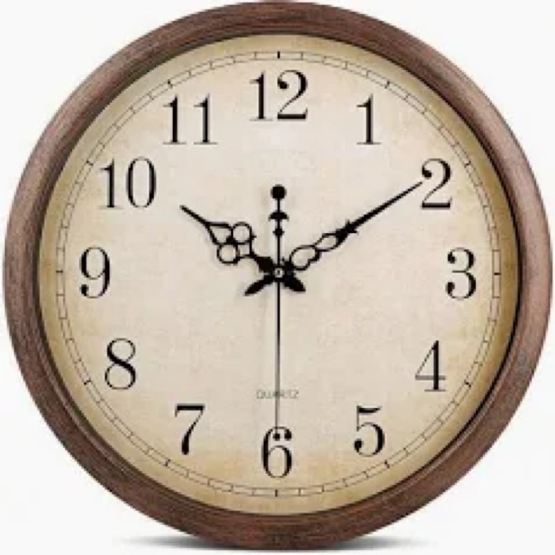Bernhard Products Vintage Brown Wall Clock Silent Non Ticking 16 Inch Extra Large Quality Quartz Bat