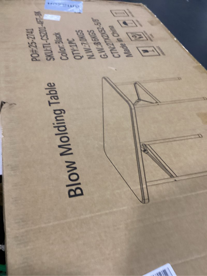 Condition photo showing New/Like New for 4ft folding table, heavy duty plastic card table with foldable steel legs, metal frame support up to 400 lb, portable for indoor, outdoor, picnic, camping, dining, party, black black 4ft