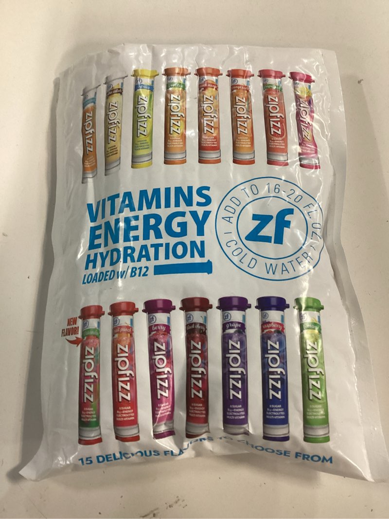 Condition photo showing New/Like New for (Exp:04/2026) Zipfizz Daily Energy Drink Powder, Variety Pack, 15 Pack | 3-in-1 Sustained Energy, Rapid Hydration, and Essential Vitamins | Sugar-Free | Electrolyte Powder | Contains Vitamin B-12 & Antioxidants Variety 0.39 Ounce (Pack of 15)