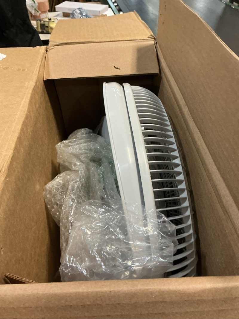 Condition photo showing As Is for lasko 16" 3-speed oscillating wall mount fan for indoor use, m16900, light grey