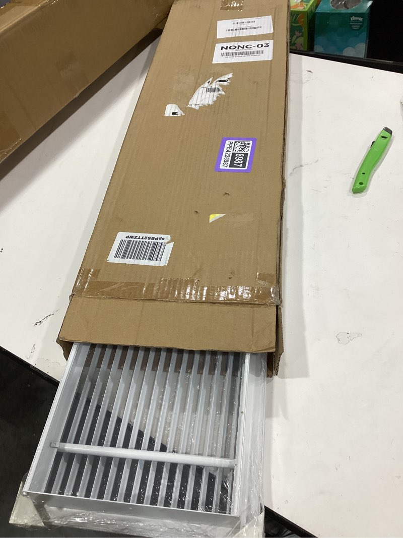 Condition photo showing New/Like New for Linear Bar Air Grille 28" X 8", Aluminum Air Supply/Return Grilles,Easy Air Flow,Removable Grille/Door-HVAC Air Vent Cover,White[Outer Dimensions: 28.8"w X 8.8"h]