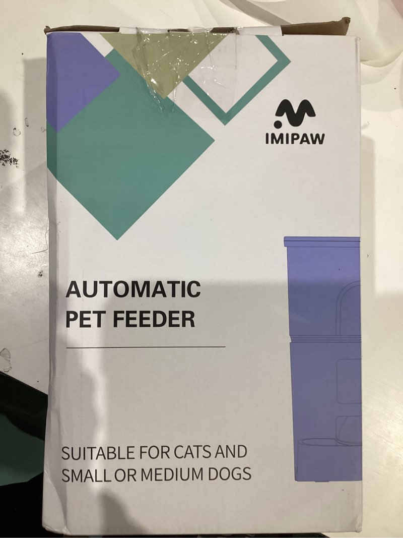 Condition photo showing New/Like New for IMIPAW Automatic Cat Feeders, 3L Timed Cat Dry Food Dispenser with Desiccant Bags, Dual Power Supply, Programmable Portion Size, 6 Meals, 20 Portions Per Day, Auto Pet Feeder for Cats and Small Dogs 3L White
