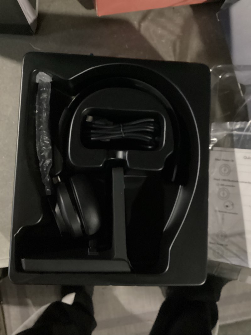 Condition photo showing New/Like New for Wireless Headset with Mic for Work, Clear Sound ? Comfortable ? Stable Connection Computer Headset with Microphone, Bluetooth Headset with Charging Base & USB Dongle for Office Home Call Center(Black)