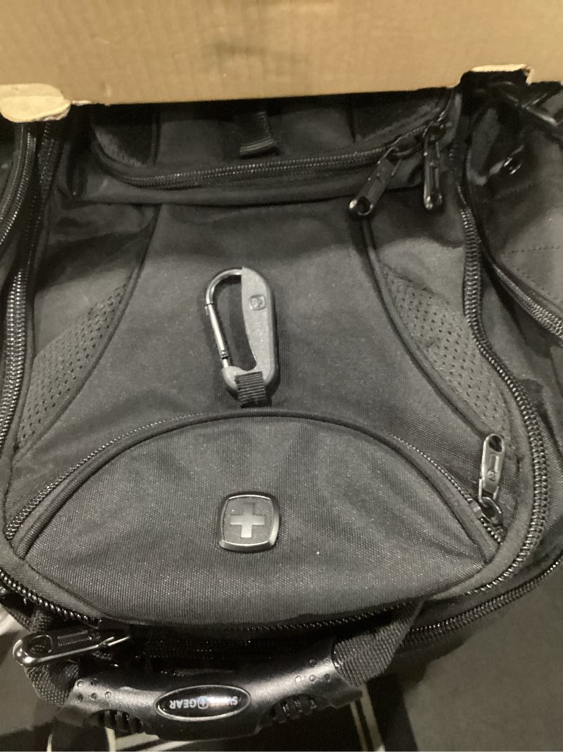 Condition photo showing Good Condition for SwissGear 1900 ScanSmart 17” Laptop Backpack Black/Black – Reflective Tech Backpack with ScanSmart Compartment – Multiple Organizer Pockets & RFID Scan Blocking Technology 17-Inch Black/Black