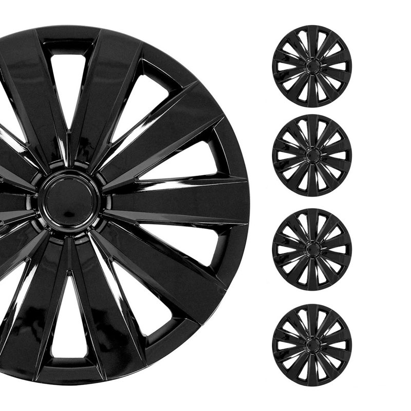 (incomplete)paanlok gloss black 16-inch universal wheel covers hubcaps for rims - set of 4 | snap-on design fits