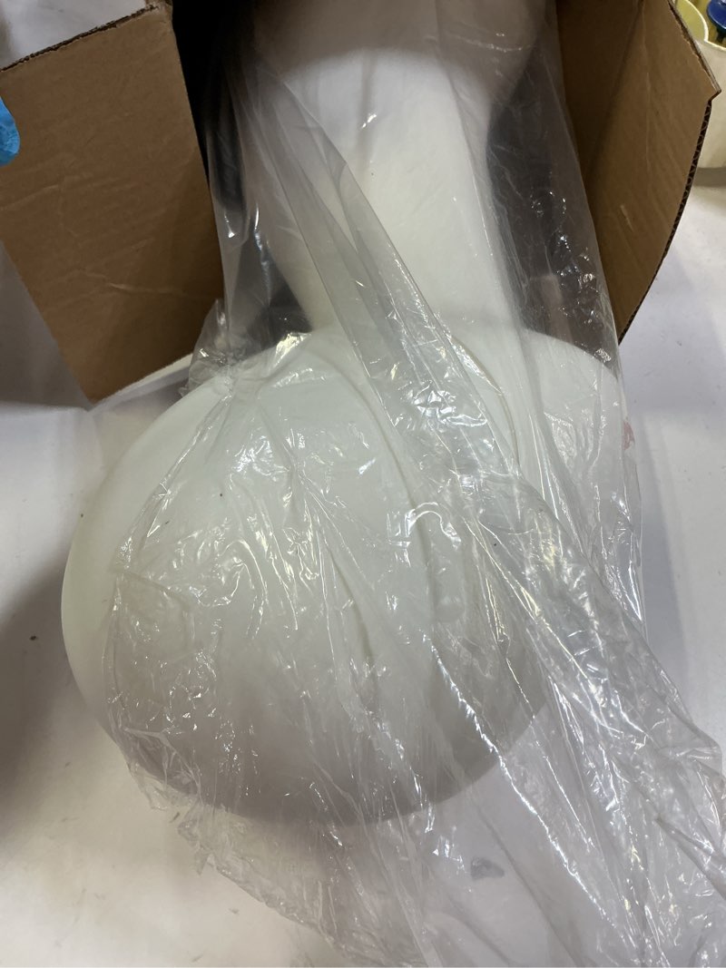 Condition photo showing Good Condition for 18? Matte Black Life Size Female Mannequin wig Head Durable PVC Wig Head for Wigs, Hats, Sunglasses, Jewelry, Masks Wig Display & Styling