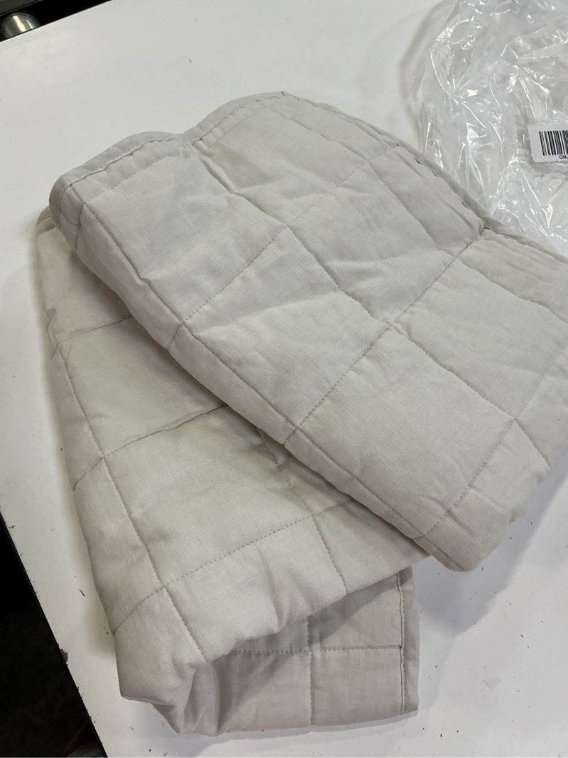 Condition photo showing Good Condition for european linen box sham set, sand