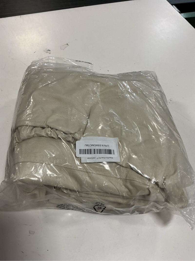 Condition photo showing Good Condition for porch shield fire pit cover - waterproof 600d heavy duty fade resistant square patio fire pit table cover beige - 44 x 44 inch square - 44"l x 44"w x 24"h beige