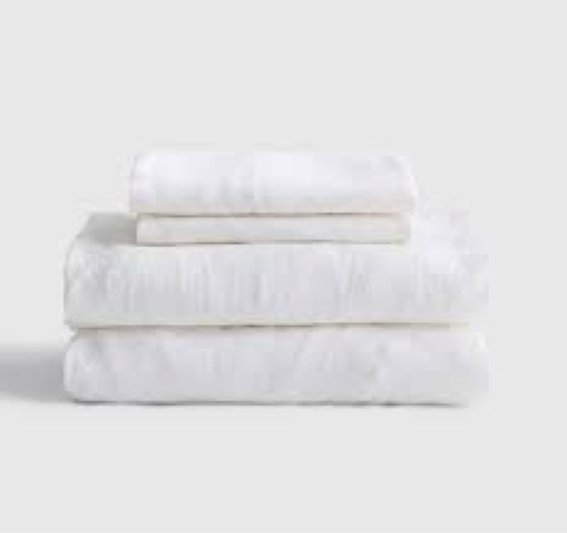 quince european linen sheet set queen size white 4 piece w/ flat sheetquince