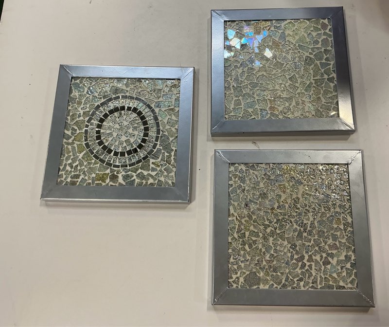 Metal Wall decor 3-piece Set, 10” panel, (2 Sets Total)