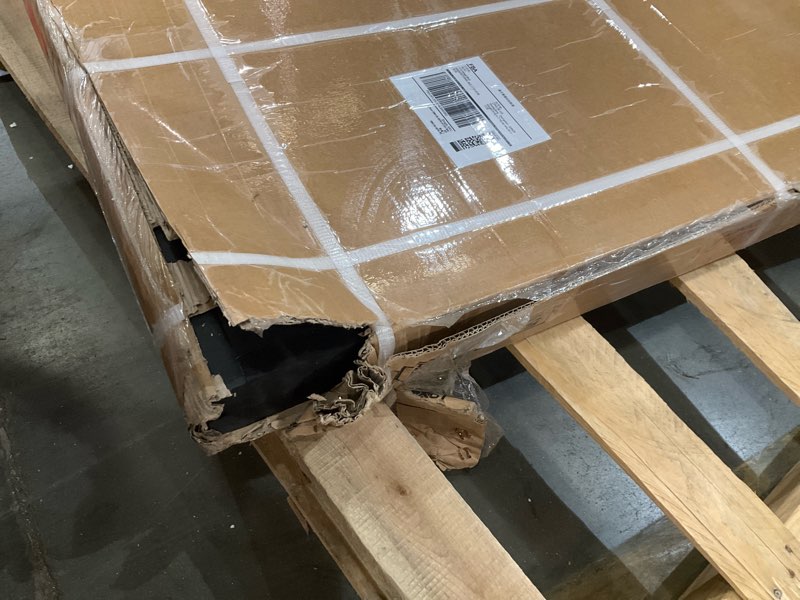 Condition photo showing As Is for kpuy frameless shower door, 55-60" w x 76" h sliding glass shower door, 1/4" (6mm) thick tempered clear glass with explosion-proof film nano coating, stainless steel hardware, brushed nickel brushed nickel 55-60" w x 76" h