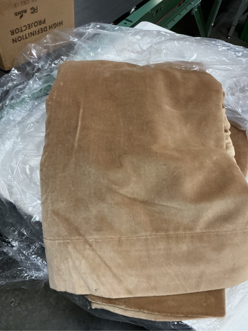 Condition photo showing Good Condition for quince 48”x84” cotton velvet true blackout curtain camel