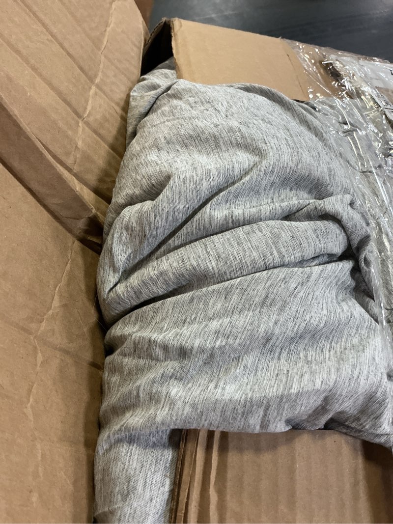 Condition photo showing As Is for cozylux queen comforter set - 3 pieces light grey soft luxury cationic dyeing queen comforter for all season, light gray breathable lightweight fluffy bedding sets with 1 comforter and 2 pillow shams light grey queen