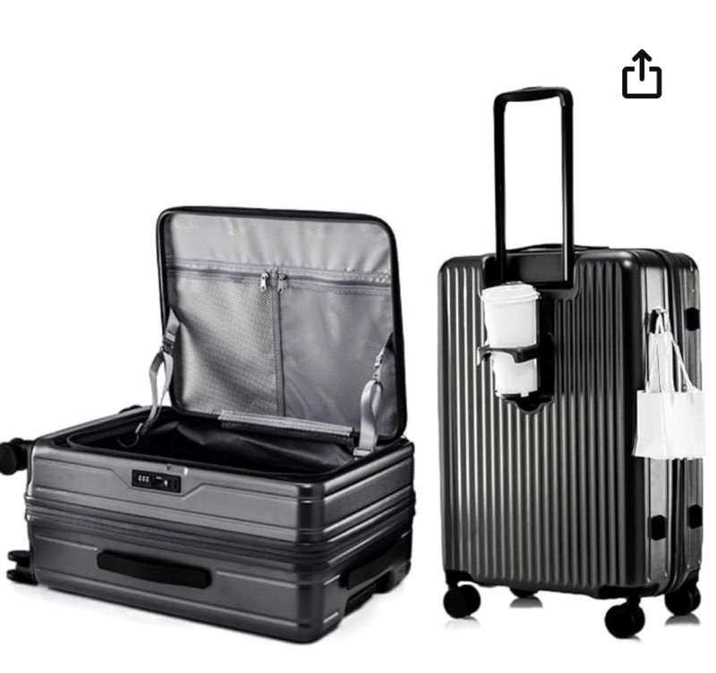 HotWay 20 Inch Expandable Carry On Luggage with Cup Holder, Hardside TSA Approved Luggage with Spinn