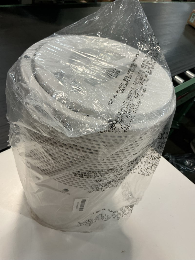 Condition photo showing As Is for amazon basics air purifier for home and office, with activated carbon, 3 speeds, timer, sleep mode (32db), energy star certificate, covers up to 1067 sq ft, white medium room air purifier