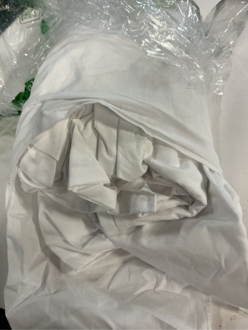 Condition photo showing Good Condition for lane linen eco friendly 100% organic cotton queen sheet set, soft & comfy fully elasticized 15" deep pocket bed sheets, low pill naturally cooling machine wash sábanas queen- white bed sheets queen 01: pure white