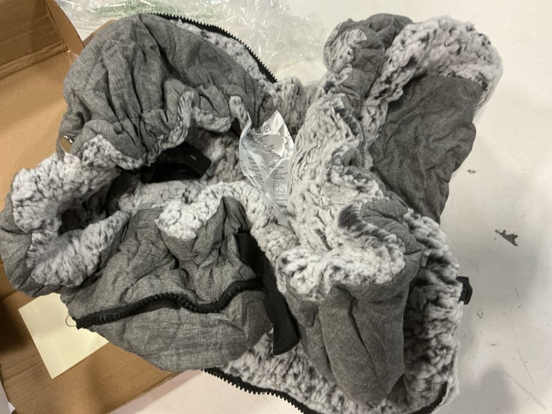 Condition photo showing As Is for ACRABROS Car Seat Cover Baby: Winter Infant Carseat Canopy for Boy Girl Newborn, Zipper Peeping Window, Warm Cozy Cold Weather Waterproof Fitted, Heather Grey