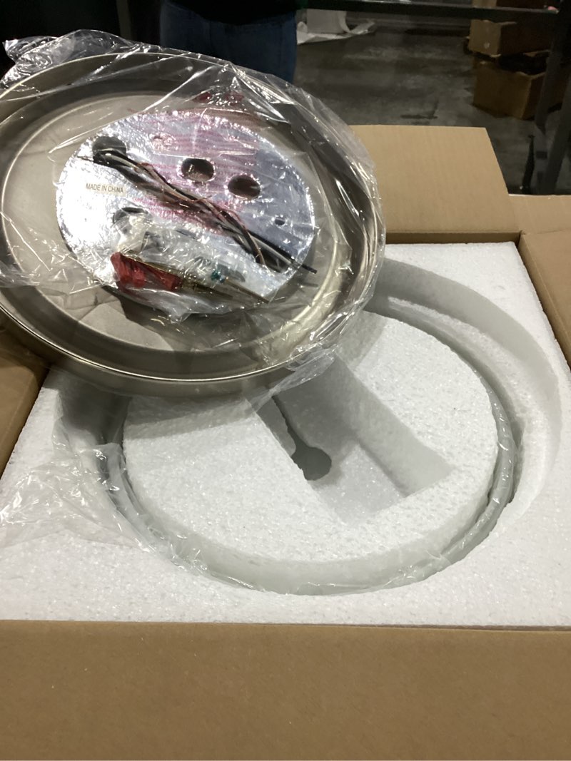 Condition photo showing New/Like New for 12 inch Flush Mount Ceiling Light, 2-Light Close to Ceiling Light Fixtures with Oil Rubbed Bronze Finish for Bathroom Bedroom Kitchen Hallway (Brushed Nickel) 12 Inch Brushed Nickel