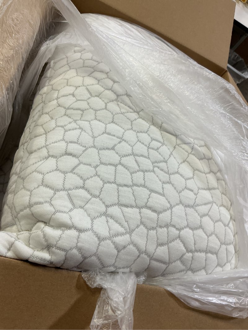 Condition photo showing Good Condition for QUTOOL Cooling Pillow for Sleeping 2 Pack, Luxury Shredded Memory Foam Bed Queen Pillows Set of 2, Cool Pillow for Hot Sleepers Adjustable Firm Pillow for Side, Back, Stomach Sleepers Soft Yet Support White-cooling Basic Queen(2 Pack)-20'*30'