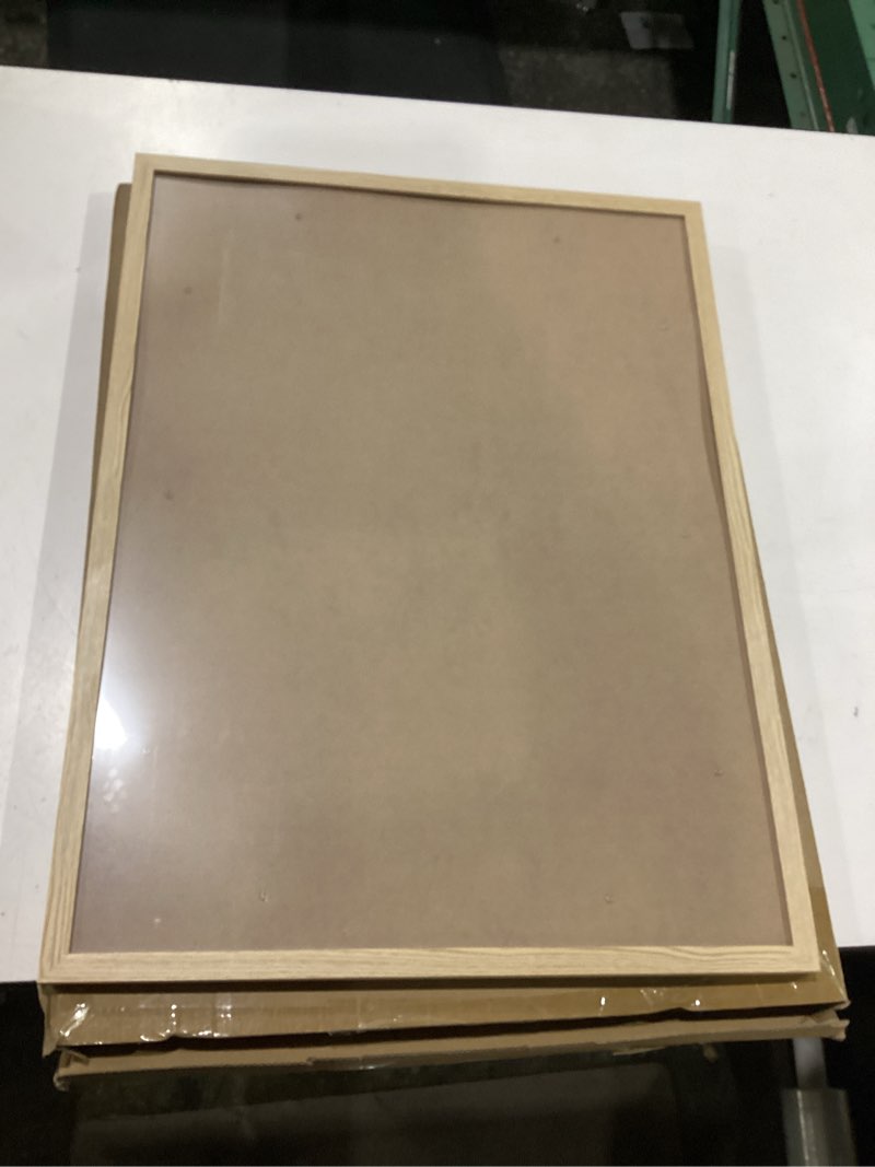 Condition photo showing Good Condition for upsimples 18x24 picture frame, display pictures 16x20 with mat or 18 x 24 without, wall hanging poster frames, natural, 1 pack natural 18x24