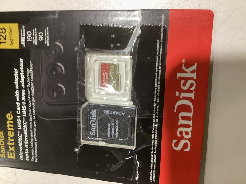 Condition photo showing Good Condition for sandisk 128gb extreme microsdxc uhs-i memory card with adapter - up to 190mb/s, c10, u3, v30, 4k, 5k, a2, micro sd card - sdsqxaa-128g-gn6ma
