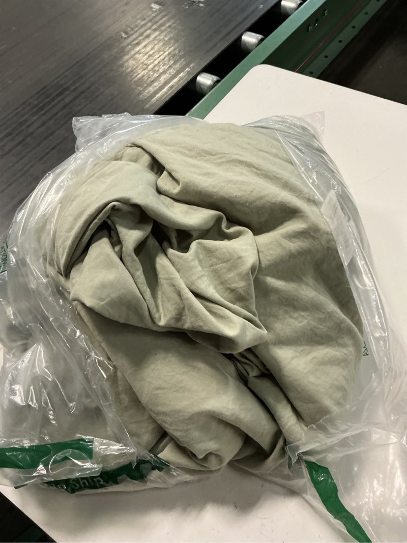 Condition photo showing As Is for mildly super soft duvet cover - 100% washed microfiber october mist sage comforter cover set 3 pieces with zipper closure & corner ties (no comforter) 02 - mist sage (no comforter) oversized king (120"x98")