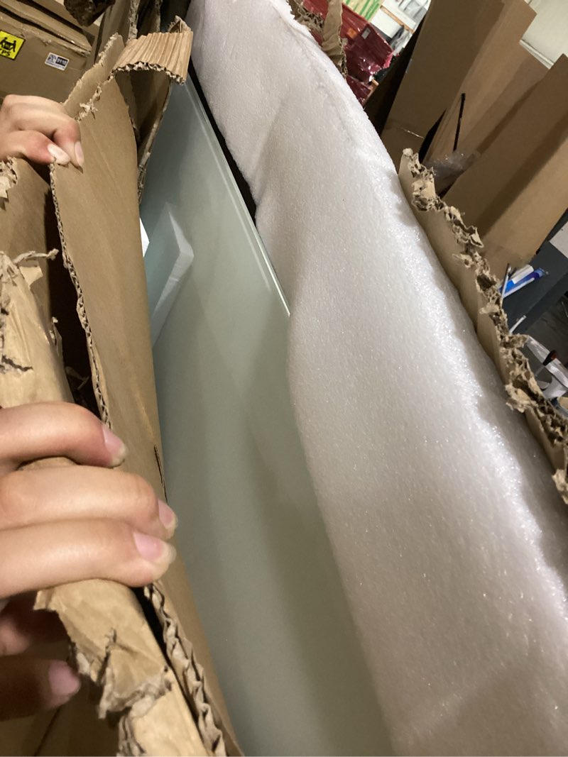 Condition photo showing Good Condition for quartet whiteboard, glass dry erase board, magnetic, 6' x 4', infinity frameless mounting, white surface, accessory tray, 1 dry erase marker and 2 glass board magnets (g7248w) white 72"w x 48"h