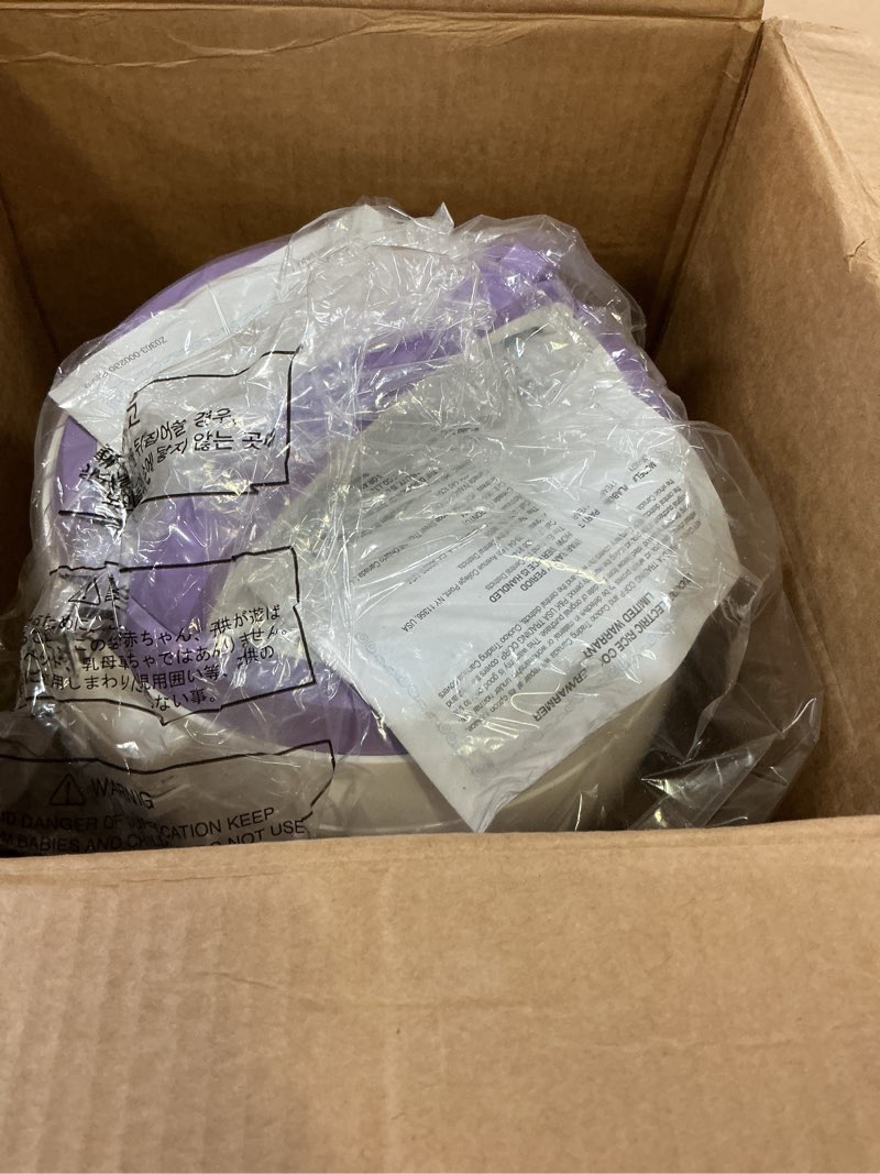 Condition photo showing New/Like New for cuckoo electric heating rice cooker cr-0671v (violet/white) 3 liters / 3.2 quarts violet/white
