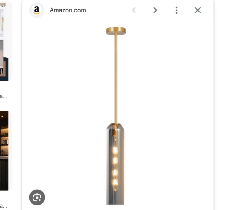 BOKT Modern Glass Pendant Light Nordic Chandelier Light Long Tube Pendant Lamp Mid Century Adjustable Hanging Lighting Kitchen Island Cylinder Ceiling Lights for Dining Living Room (Smoky Gray)