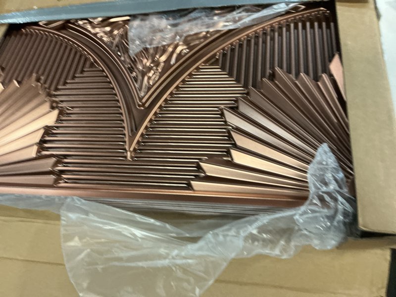 Condition photo showing Good Condition for Art3d Drop Ceiling Tiles 24x24 in Bronze (24-Pack, 96 Sq.ft), 3D Wainscoting Panels Glue Up 2x2 24"x24" Bronze 24