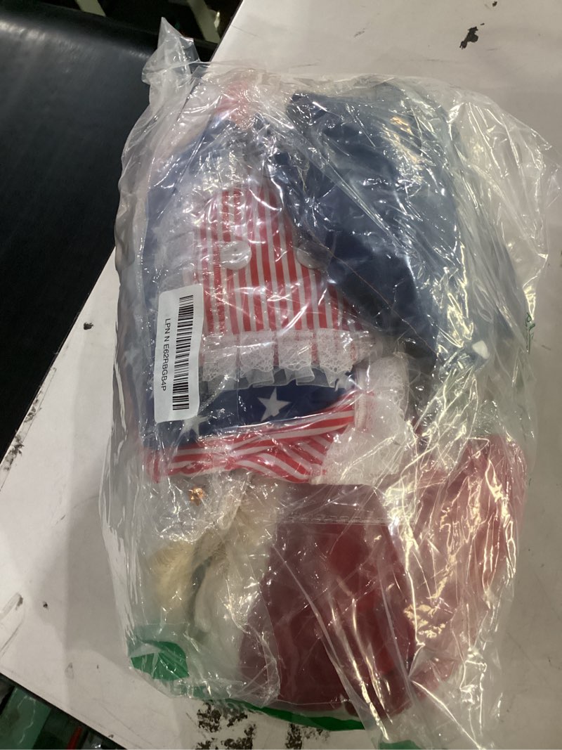 Condition photo showing Good Condition for fuweave 8 set holiday porch goose outfits 23'' goose clothes summer fall halloween christmas winter thanksgiving valentine st. patrick easter 4th of july lawn porch geese costume for patio yard decor 23 inch style1