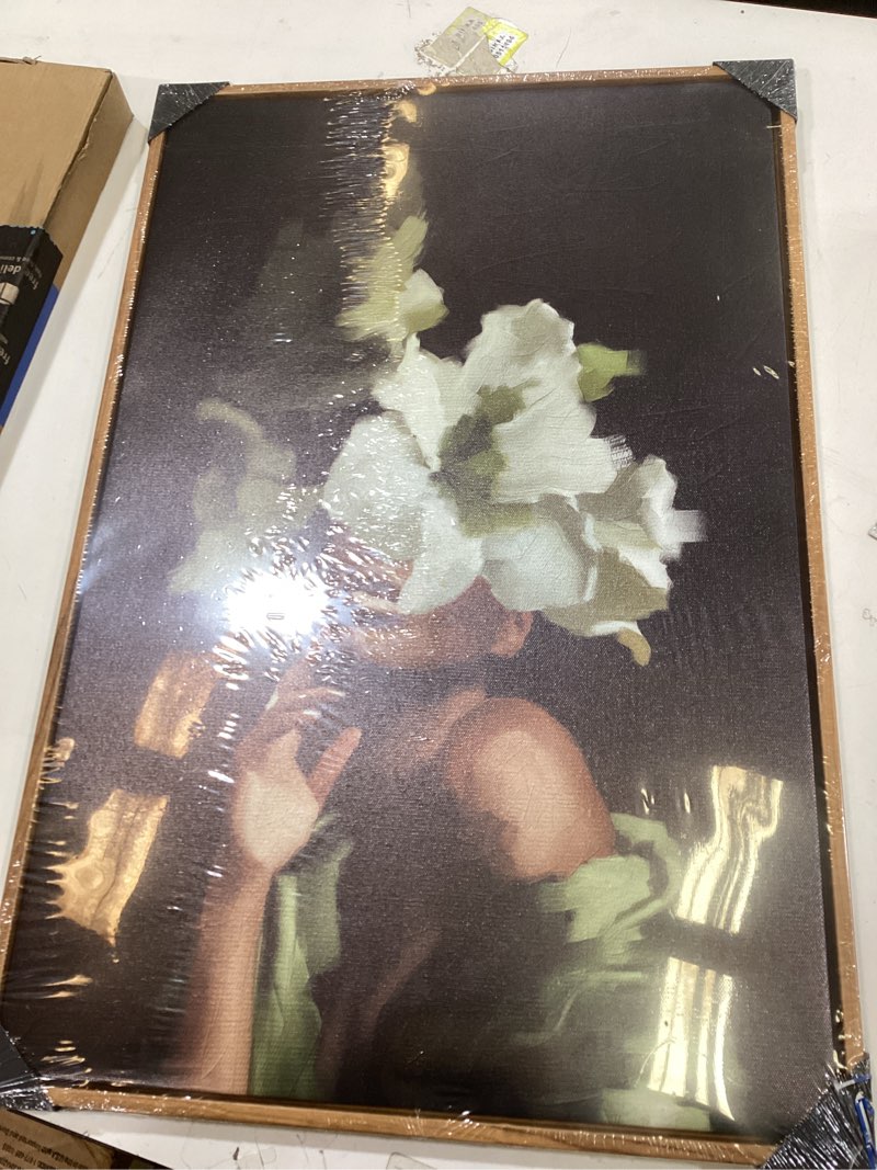 Condition photo showing Good Condition for Dytila Head Flower African American Wall Art, Fashion Black Girl Pictures Wall Decor Black Woman Posters African Portrait Canvas Prints, Artwork for Living Room Bathroom Bedroom Unframed 16x24 in Black Poster 24"L x 16"W
