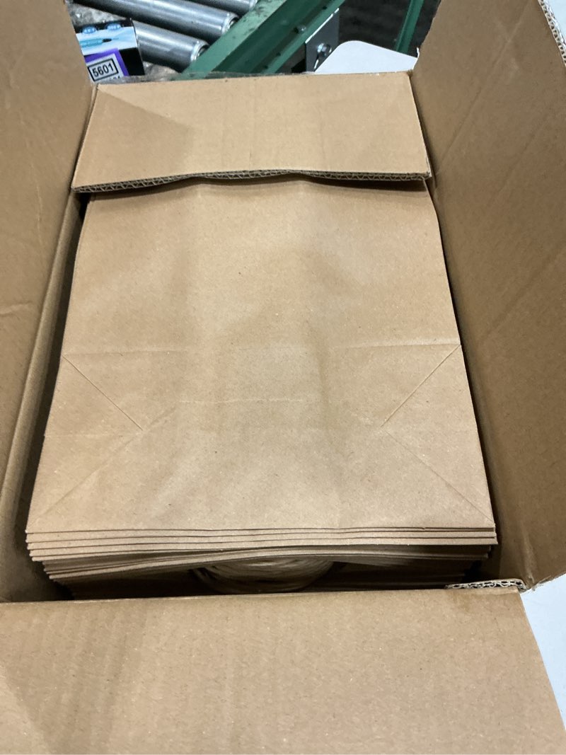 Condition photo showing Good Condition for slfxotro 100 pack paper bags with handles,10 × 5 × 13 inches,gift bags medium size,gifts bag bulk for festival,birthday, favor,party,shopping,retail merchandise,brown brown- 1 count (pack of 100)