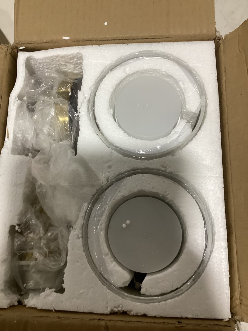 Condition photo showing Good Condition for doresshop battery operated wall sconce set of 2, wireless wall light easy to install, 7 color rechargeable wall sconces, sconce wall decor set of 2 for bedroom, living room, gold, 24.3in gold 24.3 inch