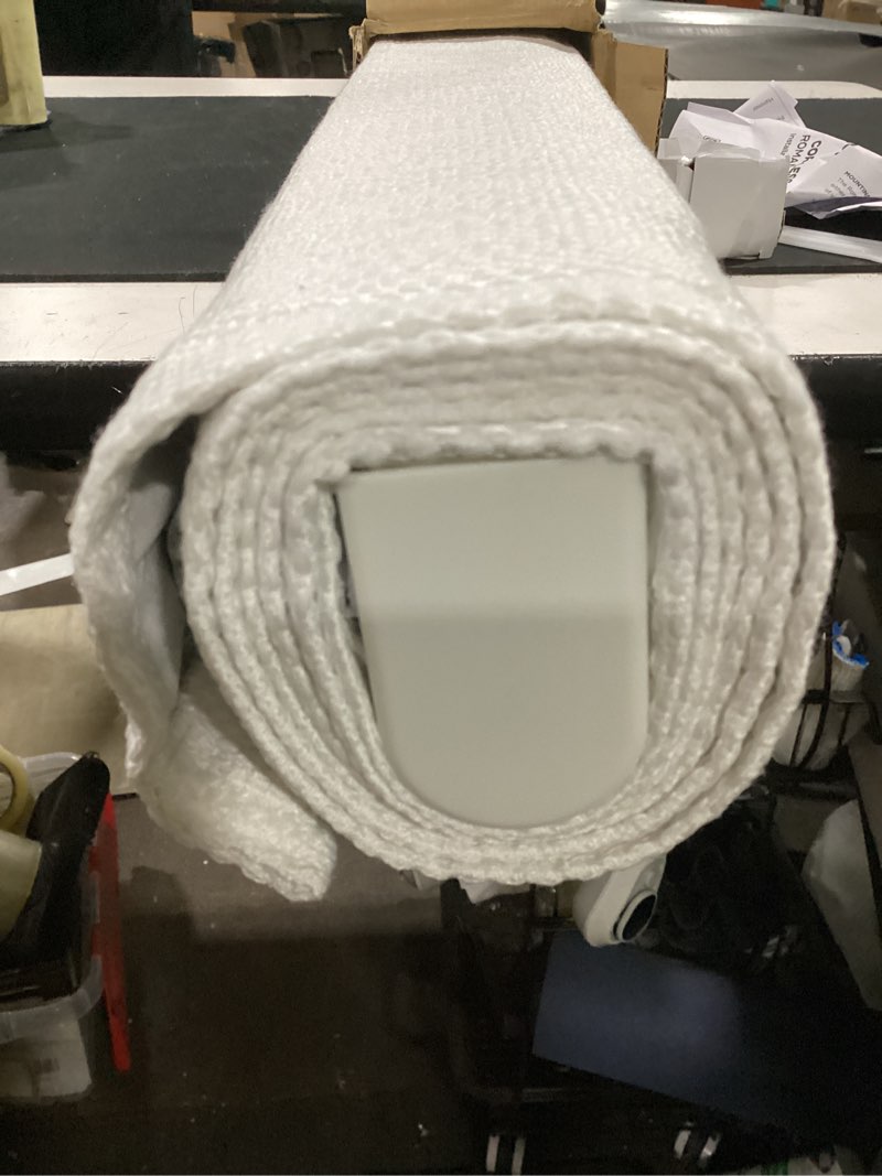 Condition photo showing Good Condition for pryer cordless white 100% blackout textured fabric roman shade 39 in. w x 64 in. l